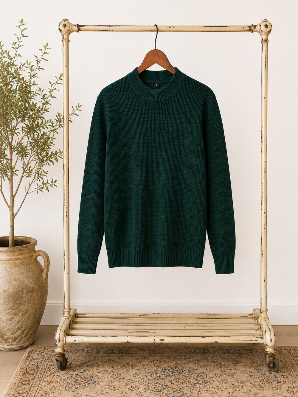 Men's Dark Green Crewneck Sweater